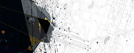 Conceptual technology illustration of artificial intelligence. Abstract futuristic background