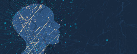 Conceptual technology illustration of artificial intelligence. Abstract futuristic background