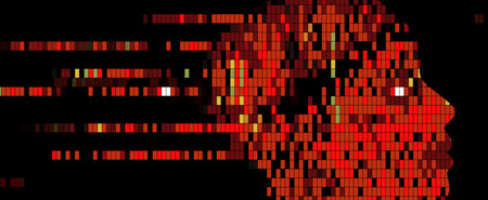 Conceptual technology illustration of artificial intelligence. Abstract futuristic background