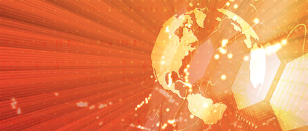 Abstract tech background. Futuristic technology interface with geometric shapesのイラスト素材