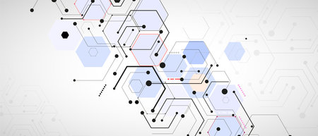 Abstract hexagon background. Technology poligonal design. Digital futuristic minimalism. Vectorのイラスト素材