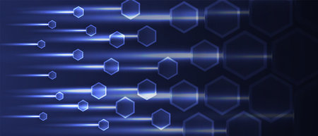 Abstract hexagon background. Technology poligonal design. Digital futuristic minimalism. Vectorのイラスト素材