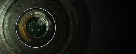 Quantum processing. Deep learning artificial intelligence. Future new technology  for business or...