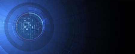 Quantum processing. Deep learning artificial intelligence. Future new technology  for business or science presentation. Vector backgroundのイラスト素材