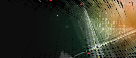 Quantum processing. Deep learning artificial intelligence. Future new technology  for business or...