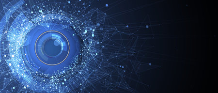 Quantum processing. Deep learning artificial intelligence. Future new technology  for business or...