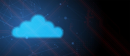 modern cloud technology. Integrated digital web concept background
