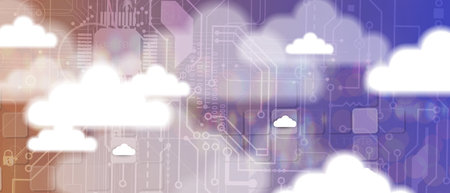 modern cloud technology. Integrated digital web concept background
