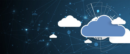 modern cloud technology. Integrated digital web concept background