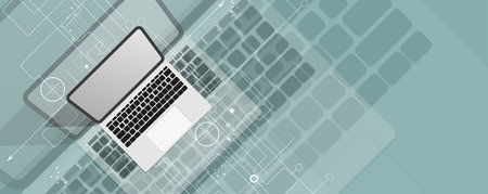 Abstract laptop vector background. Futuristic technology style. Elegant background for business tech...
