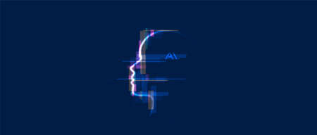 Abstract Artificial intelligence. Cloud computing. Machine learning. Technology web background. Virtual concept futuristic backgroundのイラスト素材