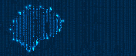 Abstract human brain. Artificial intelligence new technology. Science futuristic backgroundのイラスト素材