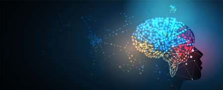 Conceptual technology illustration of artificial intelligence. Abstract futuristic backgroundのイラスト素材