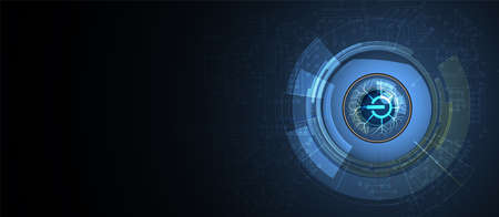 Abstract Artificial intelligence. Cloud computing. Machine learning. Technology web background. Virtual concept futuristic backgroundのイラスト素材