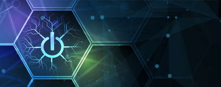 Abstract Artificial intelligence. Cloud computing. Machine learning. Technology web background. Virtual concept futuristic backgroundのイラスト素材