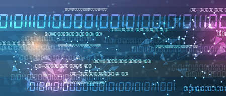 Abstract Artificial intelligence. Cloud computing. Machine learning. Technology web background. Virtual concept futuristic backgroundのイラスト素材