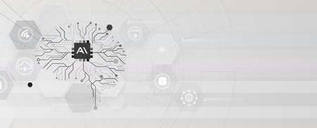 Abstract human brain. Artificial intelligence new technology. Science futuristic backgroundのイラスト素材