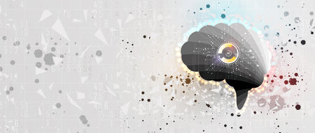 Conceptual technology illustration of artificial intelligence. Abstract futuristic background