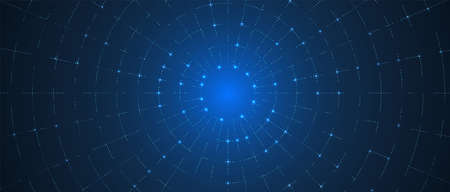 Quantum processing. Deep learning artificial intelligence. Future new technology  for business or science presentation. Vector backgroundのイラスト素材