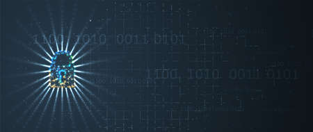 internet digital syber security technology concept for business background. Lock on circuit boardのイラスト素材