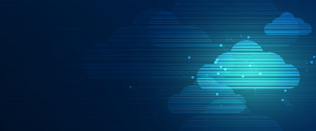 modern cloud technology. Integrated digital web concept background