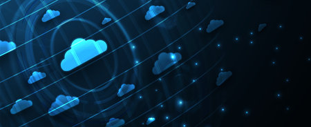 modern cloud technology. Integrated digital web concept background