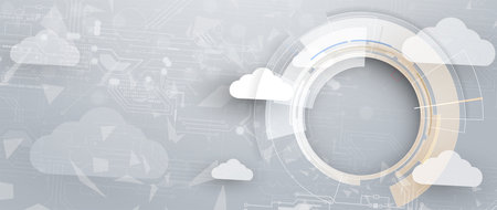 modern cloud technology. Integrated digital web concept background