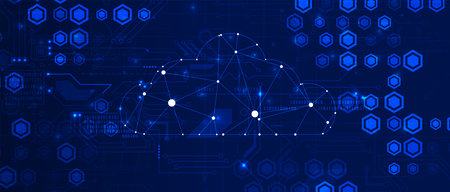 modern cloud technology. Integrated digital web concept background