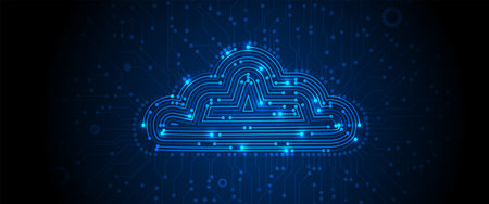 modern cloud technology. Integrated digital web concept background