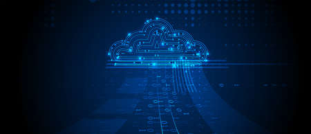 modern cloud technology. Integrated digital web concept backgroundのイラスト素材
