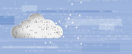 modern cloud technology. Integrated digital web concept background