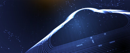 modern cloud technology. Integrated digital web concept background