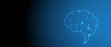 Conceptual technology illustration of artificial intelligence. Abstract futuristic backgroundのイラスト素材