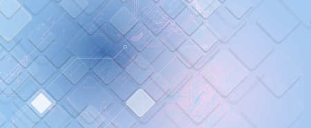 Neural network concept. Connected cells with links. High technology process. Abstract futuristic backgroundのイラスト素材