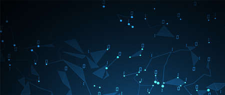 Neural network concept. Connected cells with links. High technology process. Abstract futuristic backgroundのイラスト素材