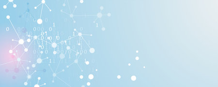 Neural network concept. Connected cells with links. High technology process. Abstract futuristic...