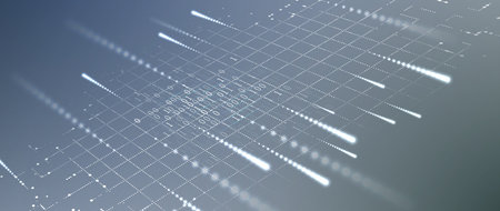 Quantum processing. Deep learning artificial intelligence. Future new technology  for business or...
