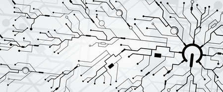 Quantum processing. Deep learning artificial intelligence. Future new technology  for business or science presentation. Vector backgroundのイラスト素材