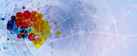 Conceptual technology illustration of artificial intelligence. Abstract futuristic background