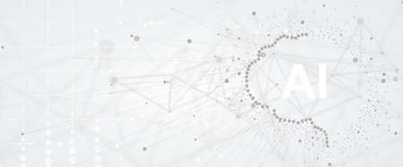 Conceptual technology illustration of artificial intelligence. Abstract futuristic backgroundのイラスト素材