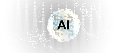 Conceptual technology illustration of artificial intelligence. Abstract futuristic background
