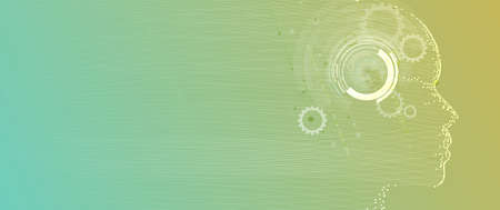 Conceptual technology illustration of artificial intelligence. Abstract futuristic backgroundのイラスト素材