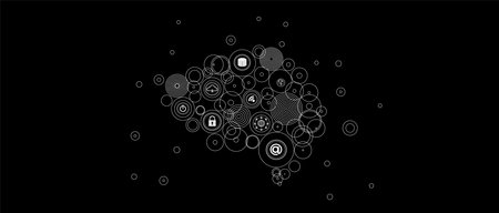 Conceptual technology illustration of artificial intelligence. Abstract futuristic backgroundのイラスト素材