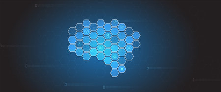 Conceptual technology illustration of artificial intelligence. Abstract futuristic background