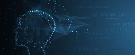 Conceptual technology illustration of artificial intelligence. Abstract futuristic backgroundのイラスト素材