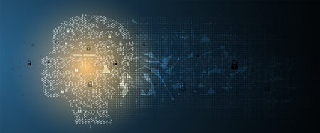 Abstract Artificial intelligence. Technology web background. Virtual concept