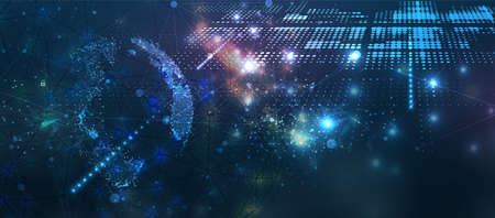 Technology innovation background, idea of global business solutionのイラスト素材