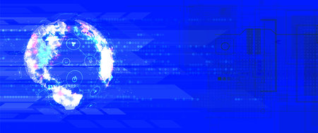 Technology innovation background, idea of global business solution
