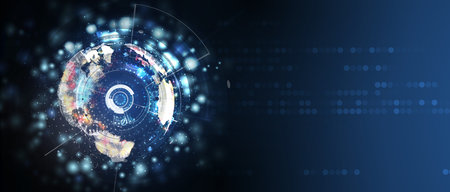 Technology innovation background, idea of global business solution