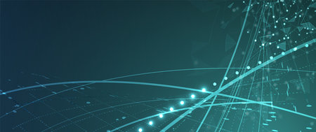 Quantum processing. Deep learning artificial intelligence. Future new technology  for business or...